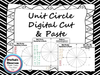 Preview of Unit Circle Digital Cut and Paste