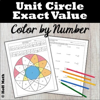 Preview of Unit Circle Exact Values COLOR BY NUMBER