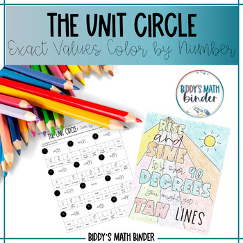 Preview of Unit Circle Exact Values Coloring Activity