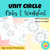 Unit Circle Notes and Worksheet
