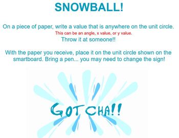 Preview of Unit Circle Snowball Activity