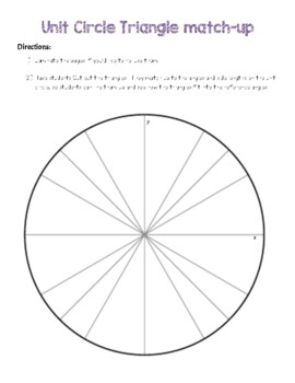 Preview of Unit Circle & Special Right Triangle match up