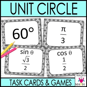 Preview of Unit Circle Task Cards Activities