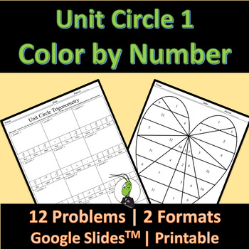 Preview of Unit Circle Trig Color by Number Activity | Google and Printable | Digital