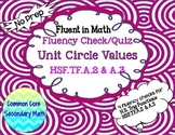 Unit Circle Trig Values Fluency Check / Quiz: No Prep Flue