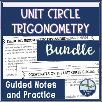 Preview of Unit Circle Trigonometry Guided Notes Bundle