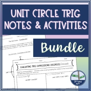 Preview of Unit Circle Trigonometry Guided Notes and Activities Bundle