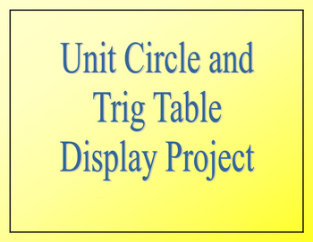 Preview of Unit Circle and Trig Table Display Project