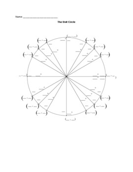 Preview of Unit Circle, blank