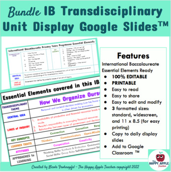 Preview of Unit Components Display Google Slides™ Printable & 100% Editable -3 sizes