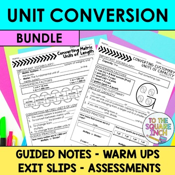 Preview of Unit Conversions of Measurement Bundle | Converting Customary and Metric Units 