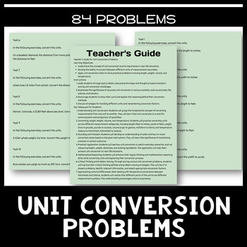Preview of Unit Conversion Problems | 84 problems | Measurement | Word Problems