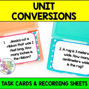 Preview of Units of Measure Conversions Task Cards | Converting Customary and Metric Units