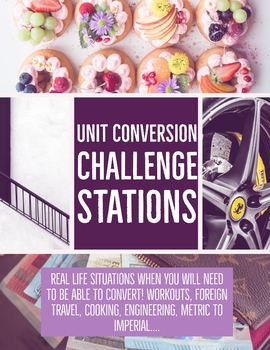 Preview of Unit Conversion (Unit Factor Method) Challenge Stations
