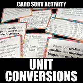 Unit Conversions Card Sort