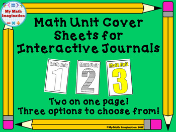 Preview of Unit Cover Pages for Math Interactive Journals