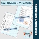 Unit Divider - Title Page - EDITABLE - Interactive Notebook