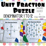Fractions Activity: Unit Fraction Puzzles Denominator 1 to