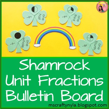 Preview of Unit Fraction Shamrock Bulletin Board
