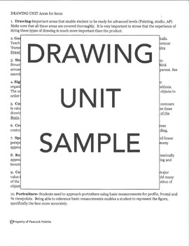 Preview of Unit Ideas for Drawing Class