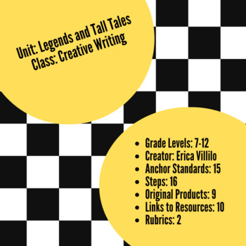 Preview of Unit: Legends & Tall Tales/Mythology, Folklore/Creative Writing/ELA7-12|EDITABLE