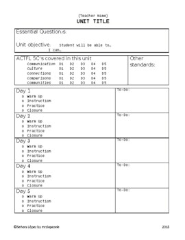 unit lesson plan template that can be downloaded using microsoft word