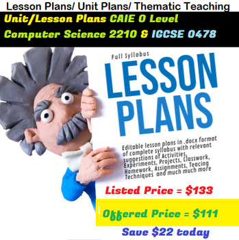 Preview of Unit/Lesson Plans CAIE Computer Science 2210 & IGCSE 0478 Complete New Syllabus