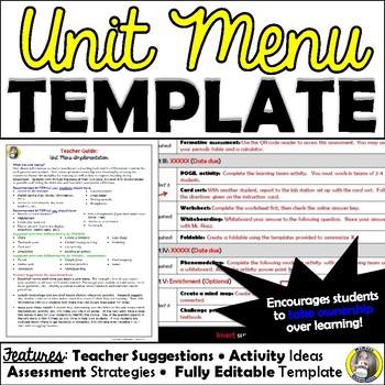 Preview of Unit Menu Template and Implementation Guide