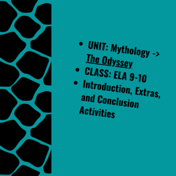 Preview of BUNDLE: Introduction to Epic Mythology- The Odyssey-  CCSS ELA 9-10 (EDITABLE)