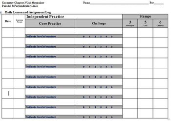 Preview of Unit Organizer for Holt Geometry chapter 3