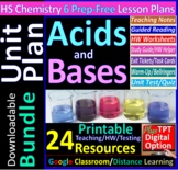 Unit Plan: Acids, Bases, and Salts 6-Lesson Bundle ~Editab