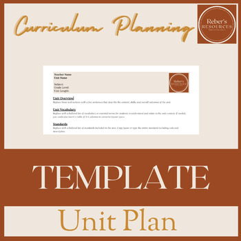 Preview of Unit Plan Template