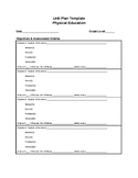 Unit Plan Template: Physical Education