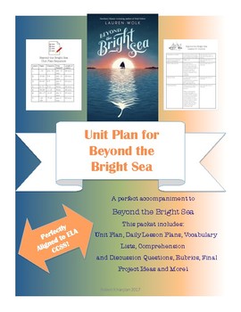 Preview of Unit Plan for Beyond the Bright Sea by Lauren Wolk