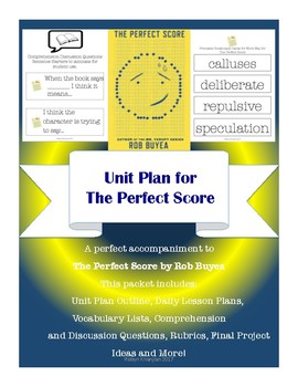 Preview of Unit Plan for The Perfect Score by Rob Buyea