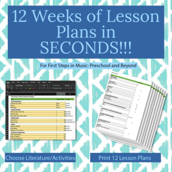 Preview of Unit Planner for First Steps in Music - Preschool and Beyond