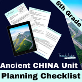 Ancient China Unit Planning Checklist