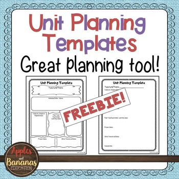 Preview of Unit Planning Template - Freebie