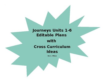 Preview of Unit Plans for Journeys with Teaching Ideas and Cross Curriculum Ideas