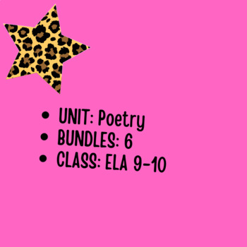 Preview of Unit: Poetry CCSS ELA 9-10 (EDITABLE)