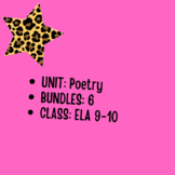 Unit: Poetry CCSS ELA 9-10 (EDITABLE)