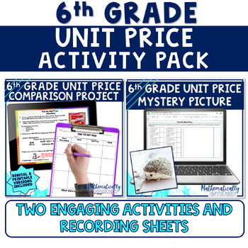 Preview of Unit Price Activity Bundle Find the Unit Price, Find the Best Price 6th Grade