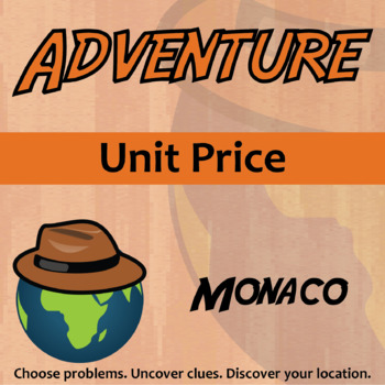 Preview of Unit Price Activity - Printable & Digital Worksheet - Monaco Adventure
