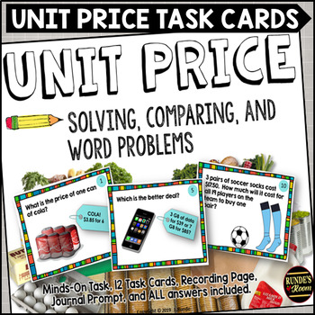 Preview of Unit Price Task Card Activity