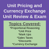 Unit Price and Currency Conversion Unit Review and Exam (W