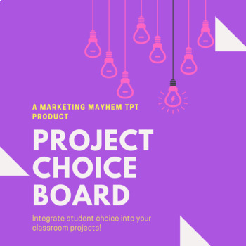 Preview of Unit Project Choice Board (No Prep Activity!)
