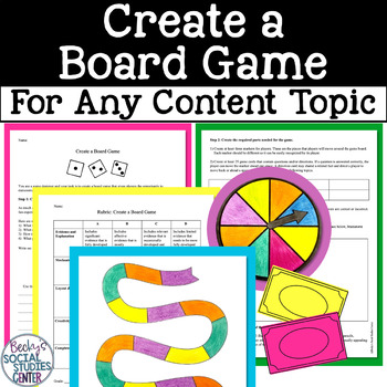 Preview of Unit Project for Middle School: Create a Board Game - For any Subject
