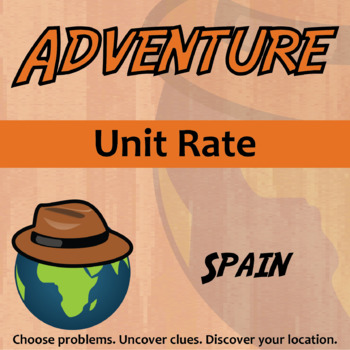 Preview of Unit Rate Activity - Printable & Digital Worksheet - Spain Adventure