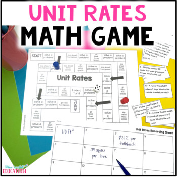 Preview of Unit Rate Activity - Unit Rates Word Problems Math Game - 6th Grade Math Review
