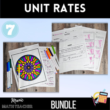 Preview of Unit Rate Bundle - Lesson & Color By Number